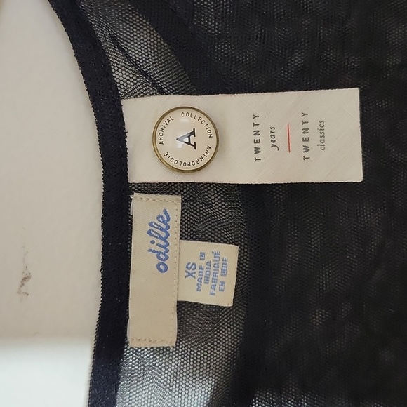 Odille Anthropologie Archival Collection  Mesh Lace Cap Sleeve Sexy Flirty Top - Picture 4 of 8